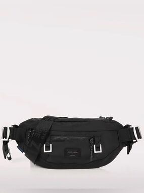 Zimego Unisex Crossbody Shoulder Bag with Silver Buckle Accents